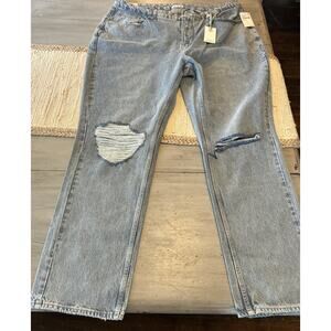 Good American 90’s Icon High Rise Jeans GNIC999T Blue953 Womens 18 Grunge
